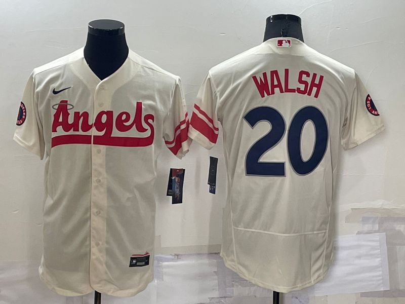 Cheap Men Los Angeles Angels 20 Walsh Cream City Edition Elite Nike 2022 MLB Jersey